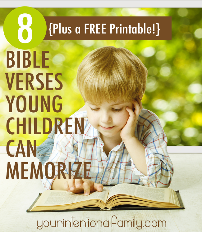 8 Bible Verses Small Children Can Memorize {Plus a FREE Printable!}